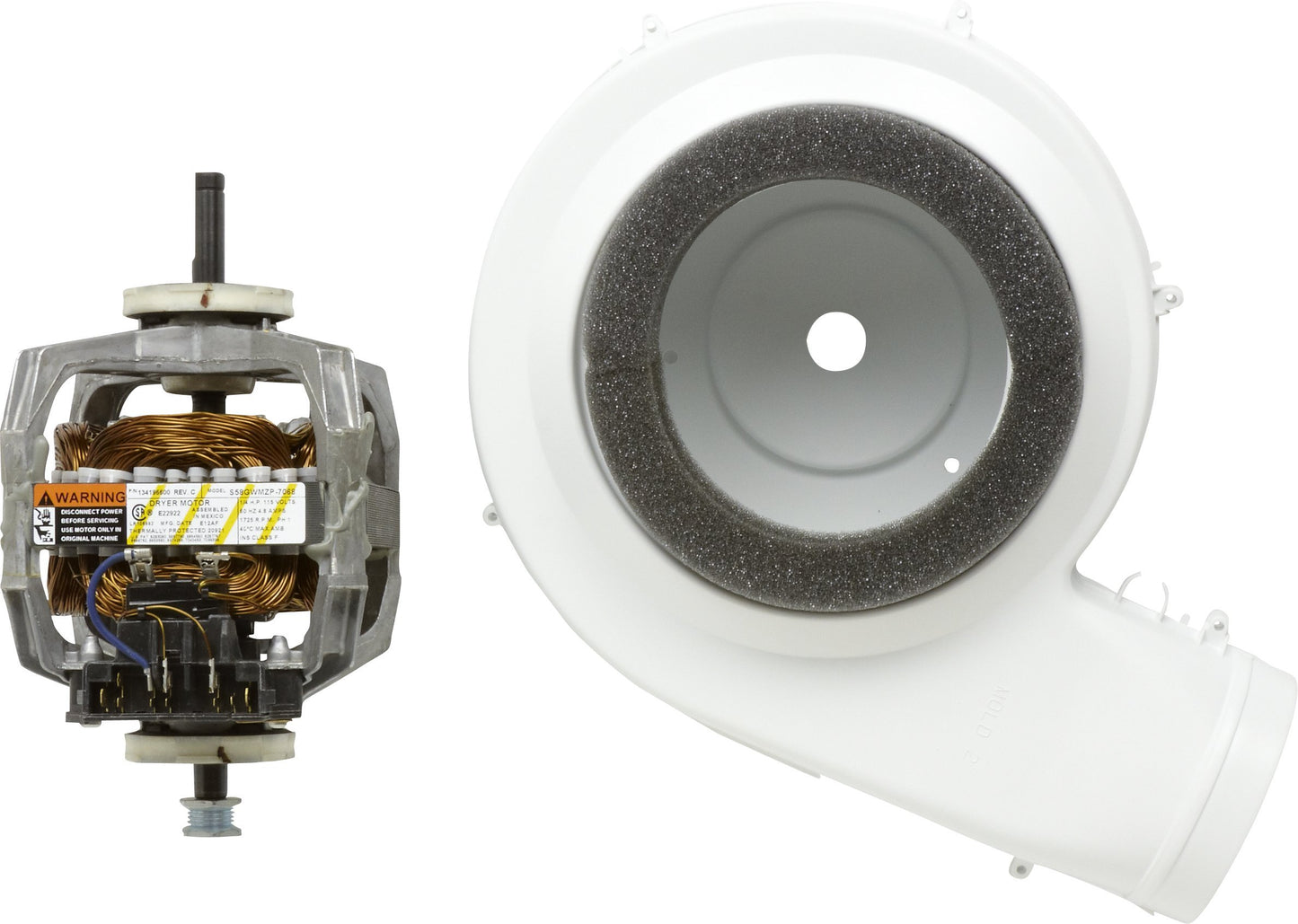 5303937189 Dryer drive motor with pulley and blower housing assembly Frigidaire