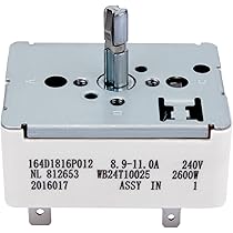 GPWB24T10025 Range 8" surface burner infinite switch replacement