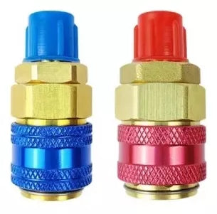 QC12LH Automotive refrigerant Blue/Red A/C R134 to high and low quick connector adapter coupler