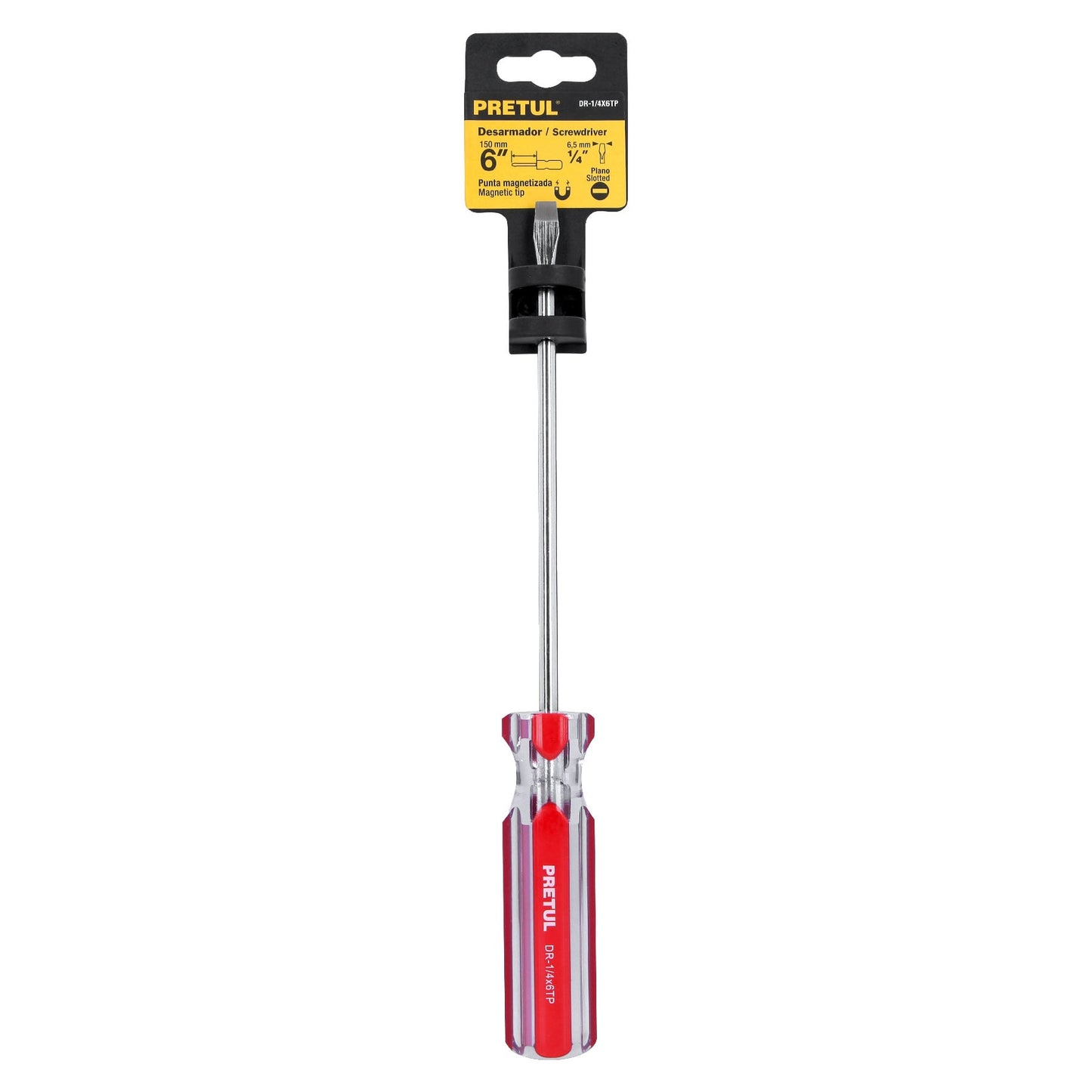 21462 Flat screwdriver 1/4 x 6" PVC handle Pretul