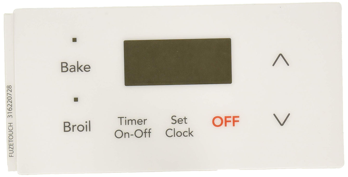316220728 Clock control board touchpad overlay Frigidaire