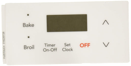 316220728 Clock control board touchpad overlay Frigidaire