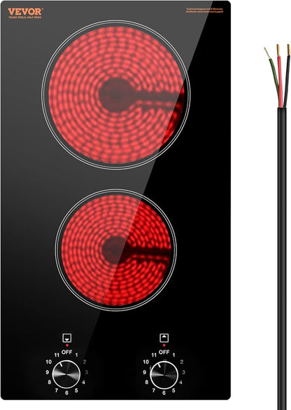 LT2V-31 Tope Electrico 12" En Ceramica 2 Hornillas Vevor