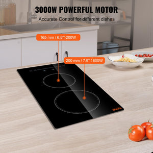 LT2V-38 Tope Eléctrico 12" en ceramica 2 hornillas Vevor