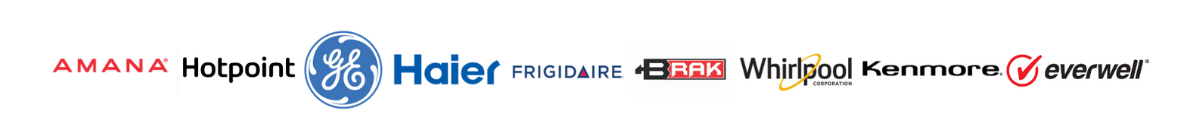Logos of various appliance brands on a white background