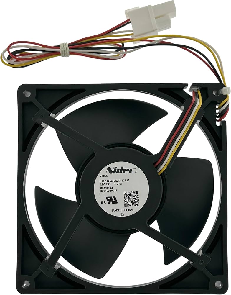 WR60X42165 Refrigerator freezer evaporator fan motor & gasket assembly