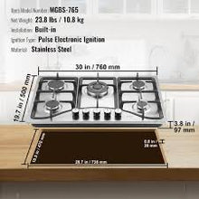Load image into Gallery viewer, MGBS-765 Tope de Gas 30&quot; 5 quemadores Vevor
