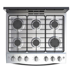 Estufa de gas 30" Whirlpool Negra con Stainless Steel