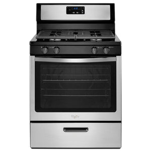 Estufa de Gas 30" Whirlpool Negra / Stainless Steel 4Q