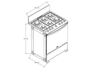 Estufa de gas 30" Whirlpool Negra con Stainless Steel